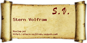 Stern Volfram névjegykártya